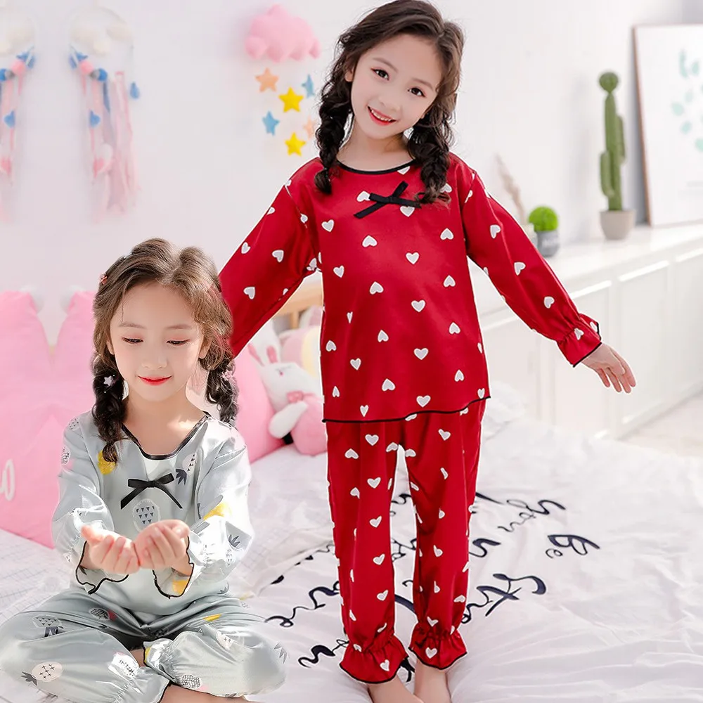 Children Home Clothes Spring New Girls Pajamas Set Long Sleeve Ice Silk Simulation Silk Air Conditioning Clothes
Children Home Clothes Spring New Girls Pajamas Set Long Sleeve Ice Silk Simulation Silk Air Conditioning Clothes