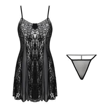 New Underwear Ladies Sexy Hot Transparent Underwear Suspenders Nightdress Lace Nightdress Suit Nightdress + Thong
New Underwear Ladies Sexy Hot Transparent Underwear Suspenders Nightdress Lace Nightdress Suit Nightdress + Thong