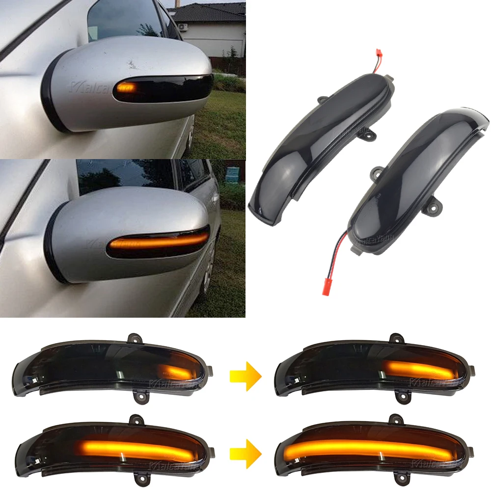 2pcs Flashing Water Dynamic Blinker For Mercedes Benz C Class W203 S203 CL203 2001-2007 LED Turn Signal Side Mirror Light | Автомобили и