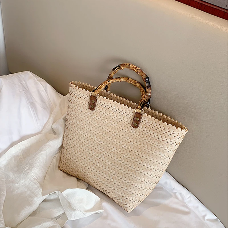 Gusure Open-Top Straw Handbag - Hollow Weave Summer Essential 18 H644bdbccabaf4b52a2e86e8d0e91b8fdL
