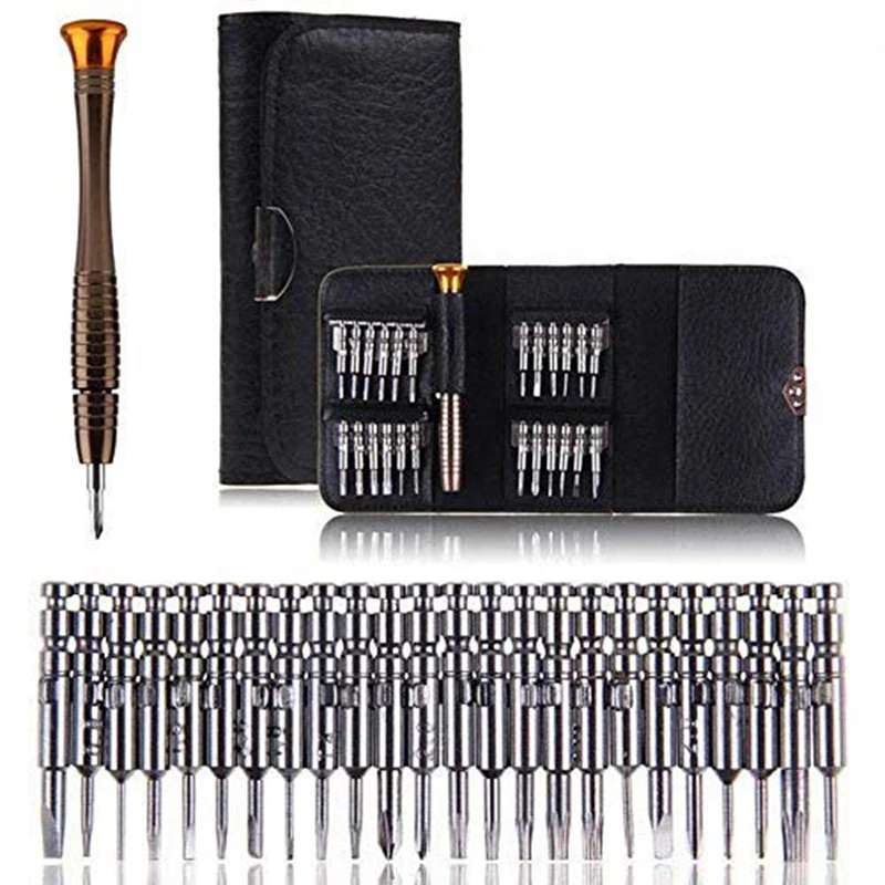 Screwdriver set of 25 pcs tool set Mini hardened screwdriver set for PC mobile phone laptop (Torque slot Phillips) leather case
Screwdriver set of 25 pcs tool set Mini hardened screwdriver set for PC mobile phone laptop (Torque slot Phillips) leather case