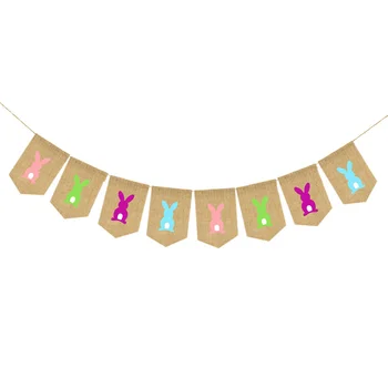 2.8 Meters Easter Bunting Banners Garland Bunny Rabbit Printed Burlap Hessian Flags For Easter Home Party Decorations
2.8 Meters Easter Bunting Banners Garland Bunny Rabbit Printed Burlap Hessian Flags For Easter Home Party Decorations
