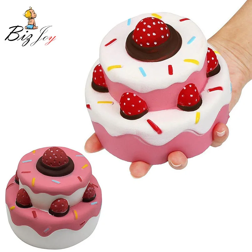 Slow Rising Squishy Antistress Jumbo Funny Soft Scented Strawberry Cake Squeeze Stress Relief Decoration kids Decompression Toys | Игрушки и