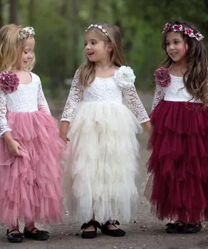 wedding dresses for girls Simple Style Lace Appliques 3D Hand Made Flower Scoop Neck Long Sleeve Tulle Tiered Ankle Length Cute
wedding dresses for girls Simple Style Lace Appliques 3D Hand Made Flower Scoop Neck Long Sleeve Tulle Tiered Ankle Length Cute