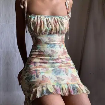 Women Sexy Sleeveless Bodycon Dress 2020 Summer Boho Print Mini Ruffled Dress
Women Sexy Sleeveless Bodycon Dress 2020 Summer Boho Print Mini Ruffled Dress