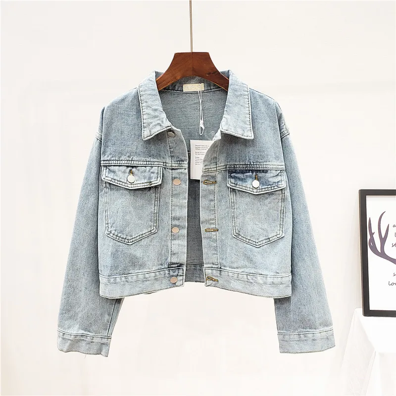 Spring Autumn Korean Fashion Short Jeans Jacket Women Basic Long sleeve Denim Jacket Coat Loose Student Jeans Outerwear Female
Spring Autumn Korean Fashion Short Jeans Jacket Women Basic Long sleeve Denim Jacket Coat Loose Student Jeans Outerwear Female