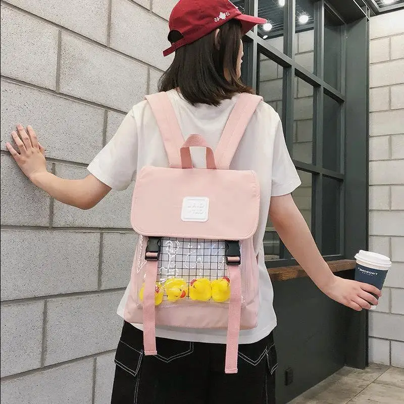 Casual Waterproof Clear Women Backpack Simple Nylon Travel Schoolbags Harajuku Small Duck Student Back Pack Teen Girls Bookbags
Casual Waterproof Clear Women Backpack Simple Nylon Travel Schoolbags Harajuku Small Duck Student Back Pack Teen Girls Bookbags