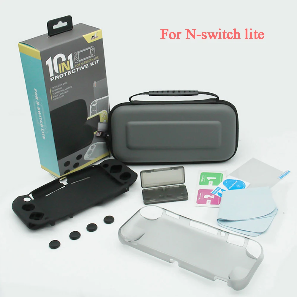 1 set 10 IN 1 Protective Cover storage bag TPU case Silicon case Glass screen protector kit for N-switch lite
1 set 10 IN 1 Protective Cover storage bag TPU case Silicon case Glass screen protector kit for N-switch lite