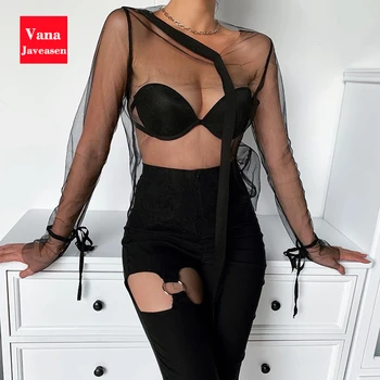 Sexy Perspective Mesh Blouse Women Tops Nightclub Loose Mesh Smock Cuff Lacing Blouses Tops For Ladies Shirts Streetwear Summer
Sexy Perspective Mesh Blouse Women Tops Nightclub Loose Mesh Smock Cuff Lacing Blouses Tops For Ladies Shirts Streetwear Summer
