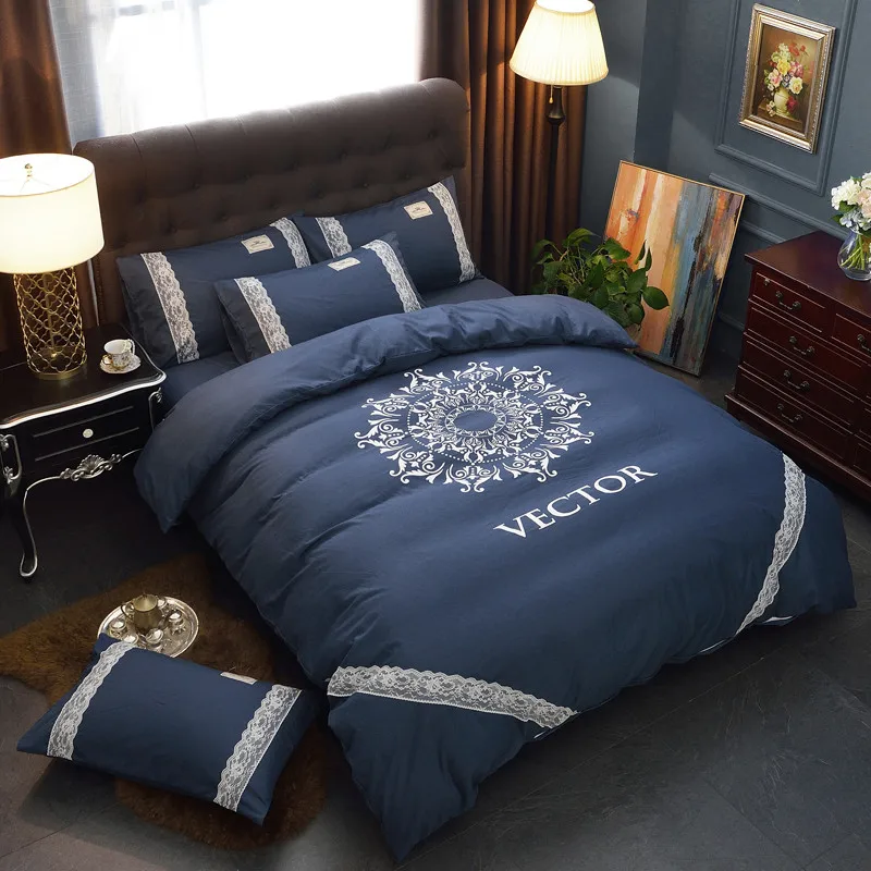 Brief Style Duvet Cover Pillowcases Embroidery Bed Sheet 4 Pcs Bed Linen Embroidery Solid Blue Purple Brown Orange
Brief Style Duvet Cover Pillowcases Embroidery Bed Sheet 4 Pcs Bed Linen Embroidery Solid Blue Purple Brown Orange