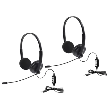 2 Pcs USB Binaural Headset Call Center with Noise Cancelling Mic Volume Adjustable for Pc Home Office Customer Service
2 Pcs USB Binaural Headset Call Center with Noise Cancelling Mic Volume Adjustable for Pc Home Office Customer Service