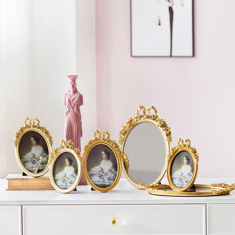 Retro Resin Golden Photo Frame Mirror Bow Modern Home Decoration Background Wall Accessories Picture Girl Room Furnishing
Retro Resin Golden Photo Frame Mirror Bow Modern Home Decoration Background Wall Accessories Picture Girl Room Furnishing