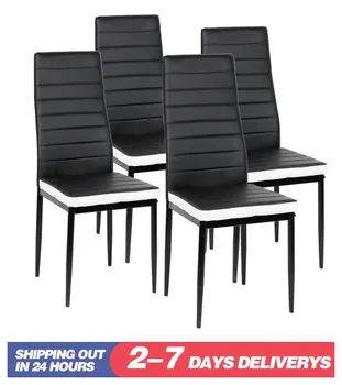 4pcs/set Chair Main Black Vice White Nordic Style Horizontal Line Furniture Home Bar Semi Leather Durable Restaurant Chair HWC
4pcs/set Chair Main Black Vice White Nordic Style Horizontal Line Furniture Home Bar Semi Leather Durable Restaurant Chair HWC