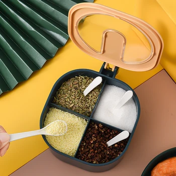 Seasoning pots four grid seasoning pot storage box food storage container airtight container kitchen tool accessories
Seasoning pots four grid seasoning pot storage box food storage container airtight container kitchen tool accessories