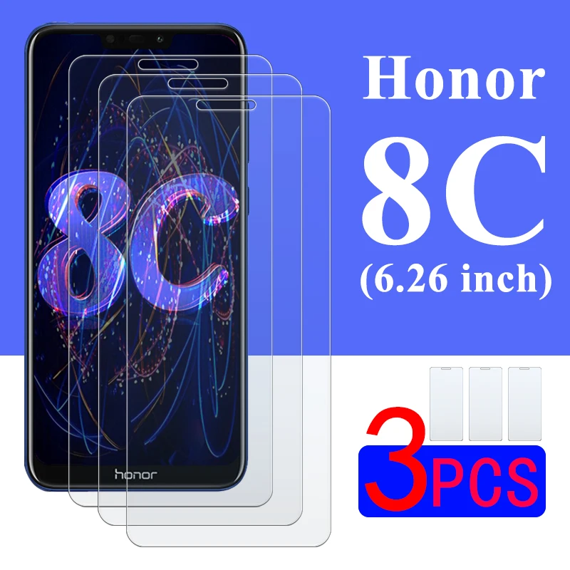 Фото 3 шт лист Защитное стекло для huawei Honor 8C 8 C протектор экрана Honor8c закаленное Xonor C8