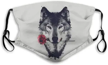 Breathable Anti Dust Mouth Mask with Adjustable Earloop, Warm Windproof Reusable Washable Half Face Mask, Wolf with Rose 
Breathable Anti Dust Mouth Mask with Adjustable Earloop, Warm Windproof Reusable Washable Half Face Mask, Wolf with Rose