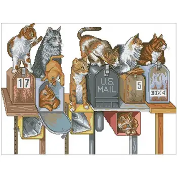 Cat in the mailbox patterns Counted Cross Stitch 11CT 14CT 18CT DIY Chinese Cross Stitch Kits Embroidery Needlework Sets
Cat in the mailbox patterns Counted Cross Stitch 11CT 14CT 18CT DIY Chinese Cross Stitch Kits Embroidery Needlework Sets