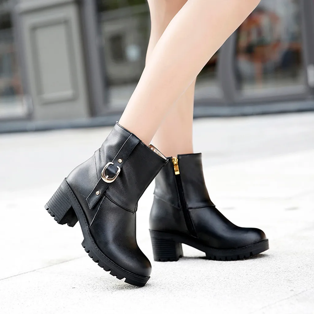 Belt Buckle Strap Martin Short Boots Women Casual Wild Side Zipper Warm Snow Boots Nice Autumn Winter Ankle Boots For Women
Belt Buckle Strap Martin Short Boots Women Casual Wild Side Zipper Warm Snow Boots Nice Autumn Winter Ankle Boots For Women