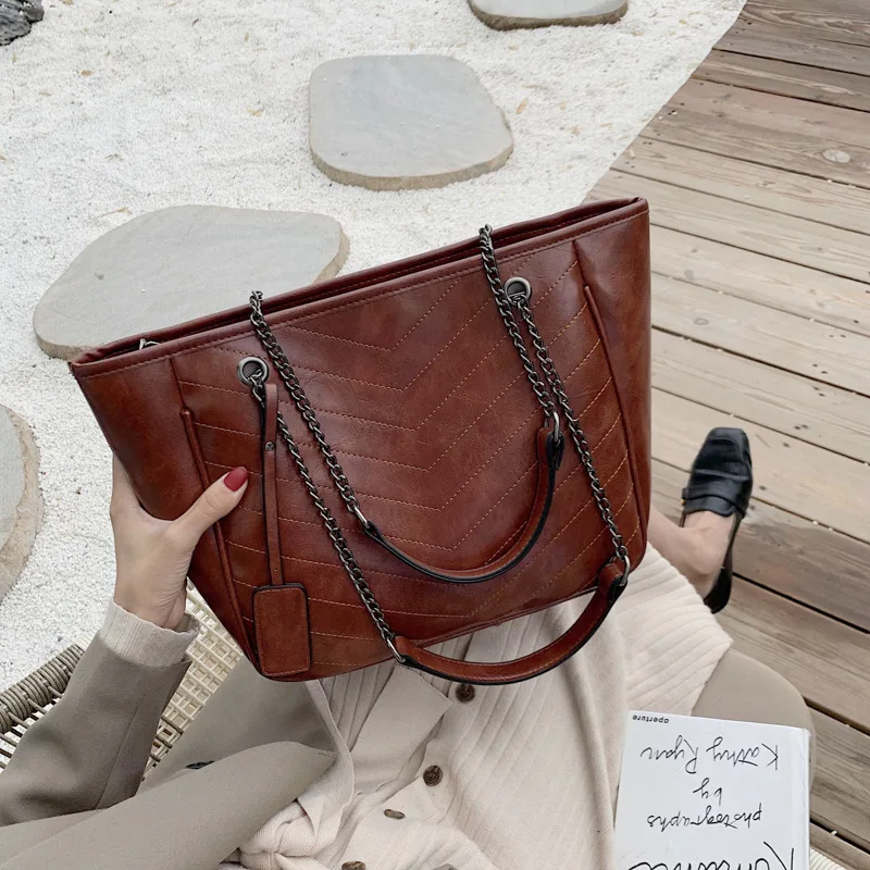 Popular Big Bag Women's 2020 Autumn And Winter New Style Fashion Korean-style Versatile Textured Shoulder Bag Large Capacity-Sty 
Popular Big Bag Women's 2020 Autumn And Winter New Style Fashion Korean-style Versatile Textured Shoulder Bag Large Capacity-Sty