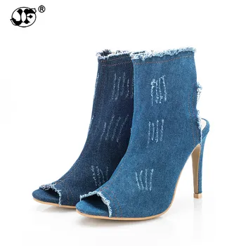 Fashion Blue Denim Women Thin High Heels Peep Toe shoes woman Zipper Summer Ankle Boots Casual Women Pumps rgyh89
Fashion Blue Denim Women Thin High Heels Peep Toe shoes woman Zipper Summer Ankle Boots Casual Women Pumps rgyh89