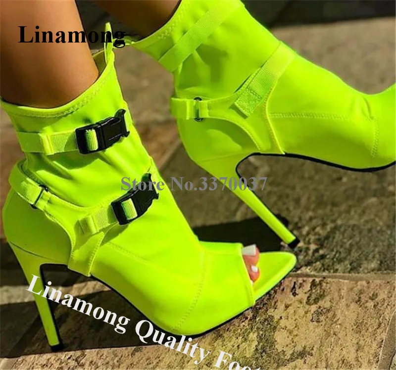 Linamong Sexy Pointed Open Toe Stiletto Heel Short Gladiator Boots Lemon Yellow Straps Buckle Ankle Booties Formal Dress Shoes
Linamong Sexy Pointed Open Toe Stiletto Heel Short Gladiator Boots Lemon Yellow Straps Buckle Ankle Booties Formal Dress Shoes