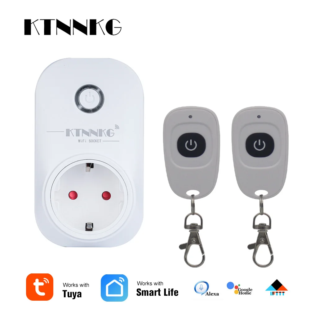 KTNNKG 10A EU RGB wifi smart plug with 433Mhz remote control, wifi wireless smart socket with Google Home Alexa voice control
KTNNKG 10A EU RGB wifi smart plug with 433Mhz remote control, wifi wireless smart socket with Google Home Alexa voice control