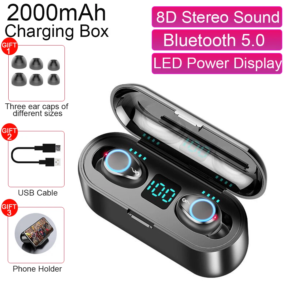 F9 Bluetooth Wireless Earphones Touch Control Earbuds LED Power Display Charging Box TWS Bluetooth Sport Buds For Xiaomi
F9 Bluetooth Wireless Earphones Touch Control Earbuds LED Power Display Charging Box TWS Bluetooth Sport Buds For Xiaomi