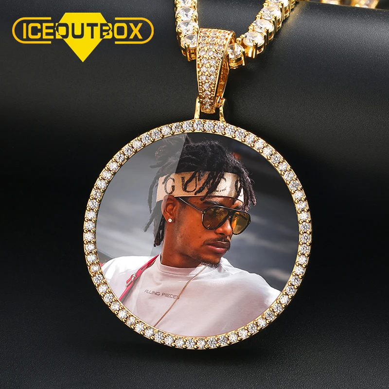 Hot Custom Photo Big Size Round Pendant Necklace Personality Men's Hip Hop Jewelry 4mm Tennis Chain Cubic Zircon Gold Silve Gift 
Hot Custom Photo Big Size Round Pendant Necklace Personality Men's Hip Hop Jewelry 4mm Tennis Chain Cubic Zircon Gold Silve Gift