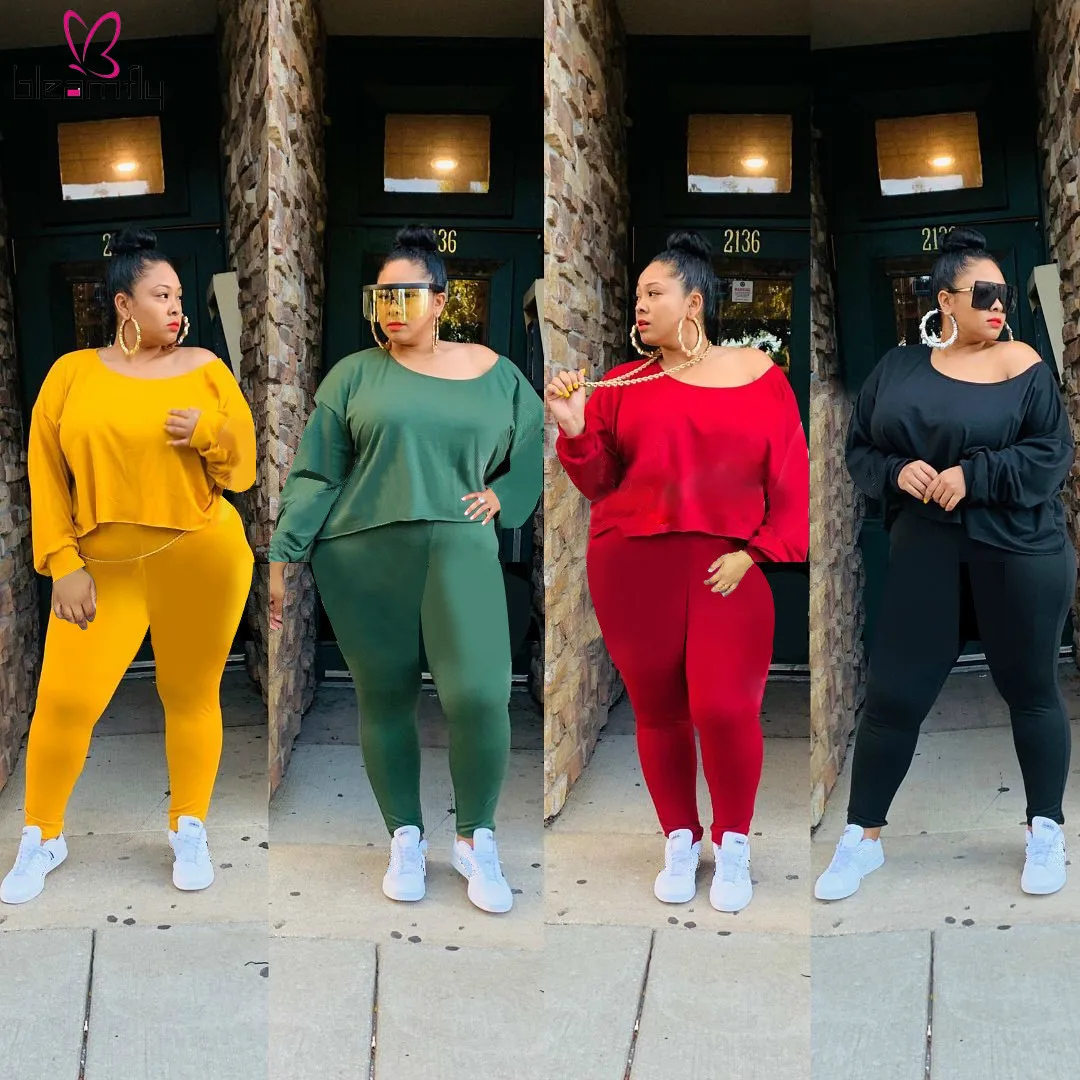 Plus Size 4xl Casual Solid Two Piece Set Women Loose O-Neck Long Sleeve Tops And Bodycon Pant Suit 4 Color 2 Piece Outfits 2019
Plus Size 4xl Casual Solid Two Piece Set Women Loose O-Neck Long Sleeve Tops And Bodycon Pant Suit 4 Color 2 Piece Outfits 2019