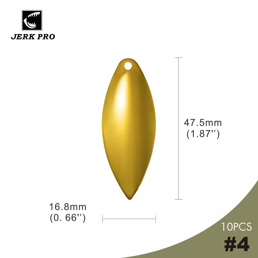 JERK PRO 10PCS Size 4 Gold Plating Smooth Steel Willow leaf Spinner Blades Spinnerbait Part Fishing Lures Angler’s Tackle Craft
JERK PRO 10PCS Size 4 Gold Plating Smooth Steel Willow leaf Spinner Blades Spinnerbait Part Fishing Lures Angler’s Tackle Craft