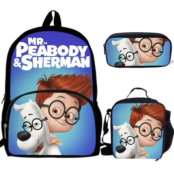 3PCS Set The Mr. Peabody & Sherman Print School Bags For Teenagers Boys& Girls Children Backpack Mochila Boys Schoolbag
3PCS Set The Mr. Peabody & Sherman Print School Bags For Teenagers Boys& Girls Children Backpack Mochila Boys Schoolbag