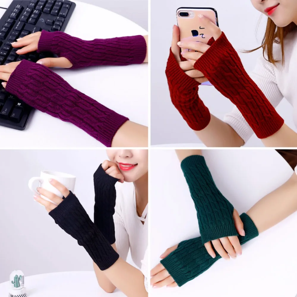 Sparsil Women Cashmere Gloves Fingerless Winter Crochet Knitted Mittens Half Finger Wrist Sleeve 22cm Female Elastic Warm Glove
Sparsil Women Cashmere Gloves Fingerless Winter Crochet Knitted Mittens Half Finger Wrist Sleeve 22cm Female Elastic Warm Glove