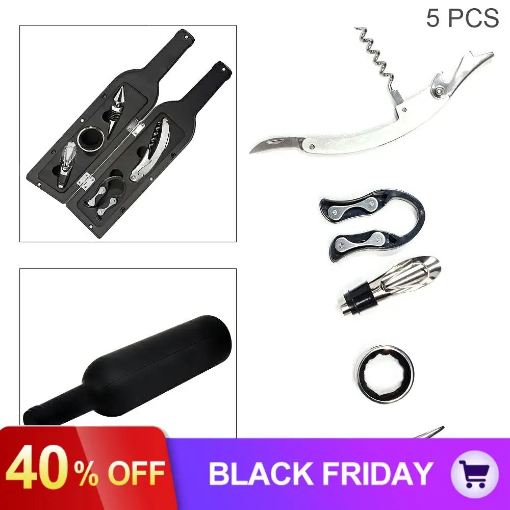 Wine Bottle Corkscrew Accessory Set Bottle Shaped Holder Bottle Opener Foil Cutter Stopper Wine Tool for Perfect Hostess Gift
Wine Bottle Corkscrew Accessory Set Bottle Shaped Holder Bottle Opener Foil Cutter Stopper Wine Tool for Perfect Hostess Gift