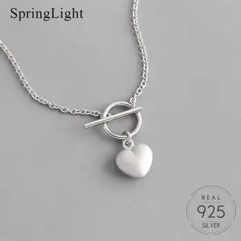 Springlight Romantic Frosted Love Round Clavicle Pendant Necklace Real 925 Sterling Silver Fine Jewelry Necklaces for Women
Springlight Romantic Frosted Love Round Clavicle Pendant Necklace Real 925 Sterling Silver Fine Jewelry Necklaces for Women