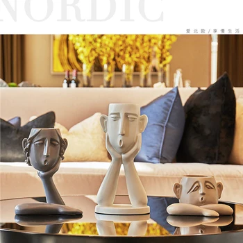 1 set Creative Human Head Vase Sundries Storage Box Decorative Resin Vase Mother's Day Home Model Room Decoration Ornaments
1 set Creative Human Head Vase Sundries Storage Box Decorative Resin Vase Mother's Day Home Model Room Decoration Ornaments