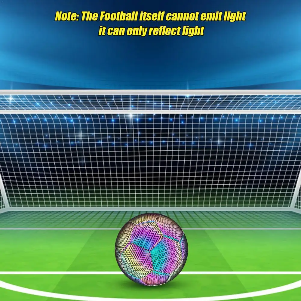 Generic Holographic Reflective Soccer Ball Glowing In The Dark Camera