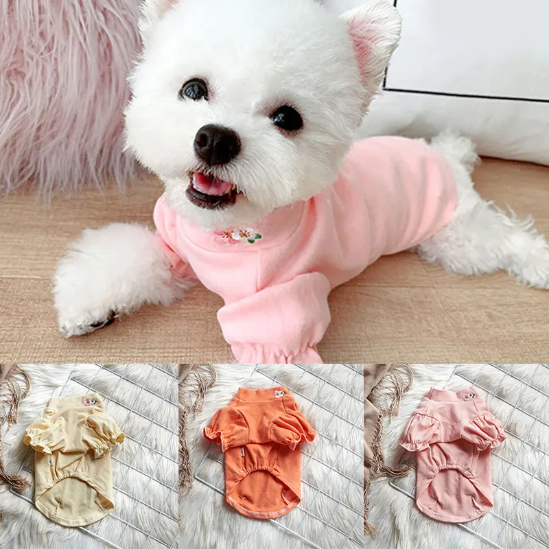 Soft Puppy Sweater Cute Pets Anti-dirty Clothes Primer Embroidery Pullover Cats Shirt Cotton Ruffles Flower Dogs Warmer Clothing
Soft Puppy Sweater Cute Pets Anti-dirty Clothes Primer Embroidery Pullover Cats Shirt Cotton Ruffles Flower Dogs Warmer Clothing