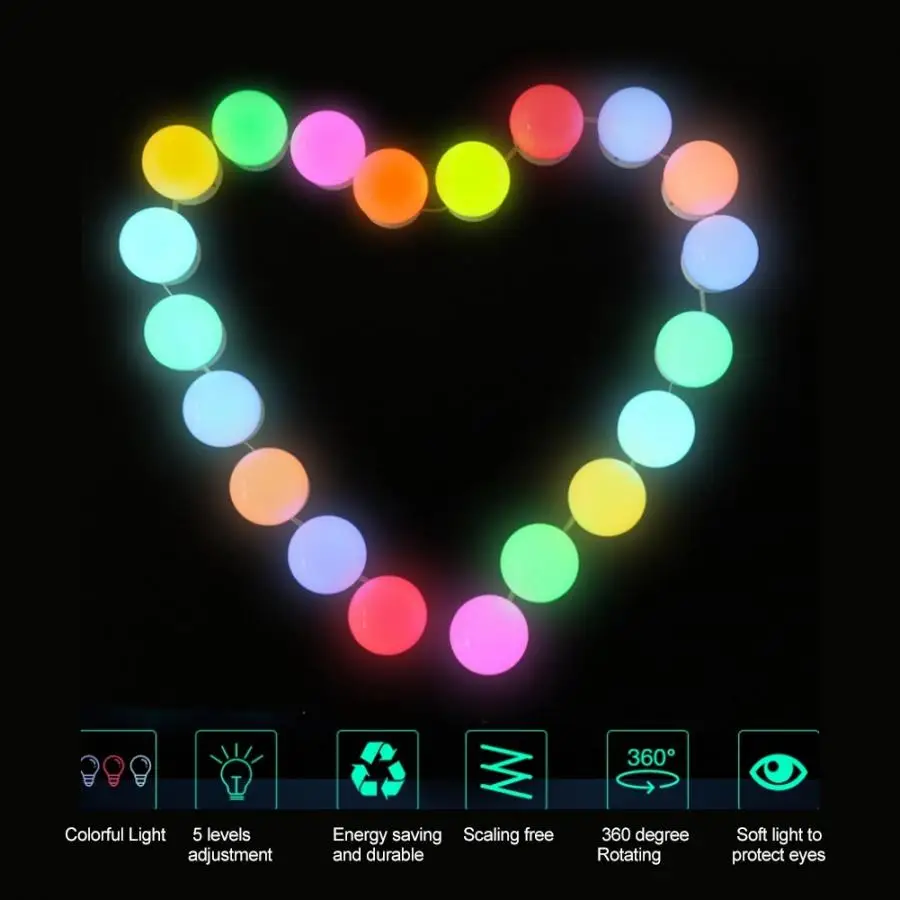 LED Makeup Mirror Light Kit Bulbs Light 10 LED Sources Vanity Light Support Light Dimmable For Indoor Bathroom Make up use
LED Makeup Mirror Light Kit Bulbs Light 10 LED Sources Vanity Light Support Light Dimmable For Indoor Bathroom Make up use