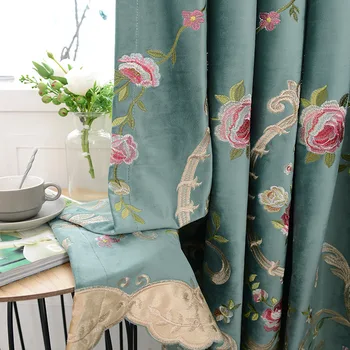 High Shading Flowers Embroidery Shading Curtains for Living Dining Room Bedroom Velvet Curtain
High Shading Flowers Embroidery Shading Curtains for Living Dining Room Bedroom Velvet Curtain