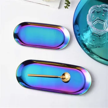 Colorful Oval Metal Tray Round Table Dessert Tea Set Storage Plate Cosmetic Nail Art Tool Organizer Tray Jewelry Display Trays
Colorful Oval Metal Tray Round Table Dessert Tea Set Storage Plate Cosmetic Nail Art Tool Organizer Tray Jewelry Display Trays