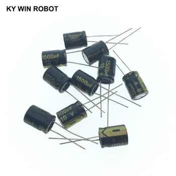 10 pcs Aluminum electrolytic capacitor 1500 uF 10 V 10 * 13 mm frekuensi tinggi Radial Electrolytic kapasitor 
10 pcs Aluminum electrolytic capacitor 1500 uF 10 V 10 * 13 mm frekuensi tinggi Radial Electrolytic kapasitor
