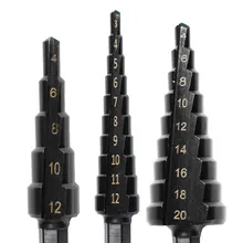 3 Pcs Hexagonal Handle Black Step Drill 3-12 4-12 4-20mm Double Slot Electric Drill Cutting Hard Materials Fast And Smooth
3 Pcs Hexagonal Handle Black Step Drill 3-12 4-12 4-20mm Double Slot Electric Drill Cutting Hard Materials Fast And Smooth