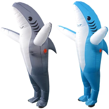 

Inflatable Costume Blow Up Shark Halloween Jumpsuit Cosplay Outfit For Adult Halloween Inflatable Carnival Party Cartoon Doll