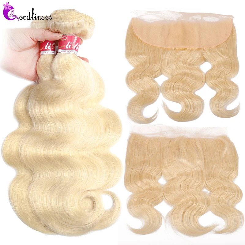 

Peruvian Hair Bundles With Frontal Pre Plucked 613 Blonde Bundles With Frontal Body Wave Bundles With Lace Frontal Closure Remy