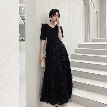 Black Plus Size 3XL Cheongsam Women Elegant Ruffles Formal Party Dress Exquisite A-line V-neck Qipao With Belt Vestidos De Festa
Black Plus Size 3XL Cheongsam Women Elegant Ruffles Formal Party Dress Exquisite A-line V-neck Qipao With Belt Vestidos De Festa