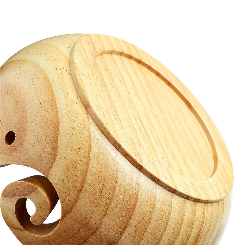 Eco-friendly Wooden Yarn Storage Bowl Organizer with Handmade Holes DIY Storage Craft Crochet Kit Organizer Knitting Yarn Holder (6)