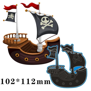 102*112mm Pirate Ship Metal steel Cutting Dies DIY Scrapbooking Photo Album Embossing paper Cards
102*112mm Pirate Ship Metal steel Cutting Dies DIY Scrapbooking Photo Album Embossing paper Cards
