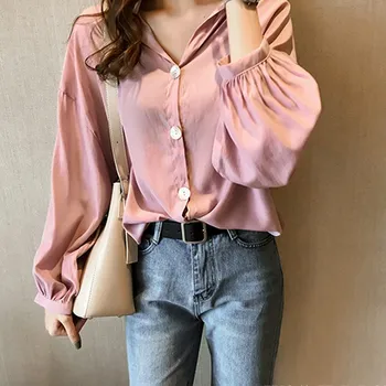 Autumn Temperament Button Shirt White Turn-down Collar Solid Color Loose Women Tops Office Ladies Casual Long Sleeve Blouses
Autumn Temperament Button Shirt White Turn-down Collar Solid Color Loose Women Tops Office Ladies Casual Long Sleeve Blouses