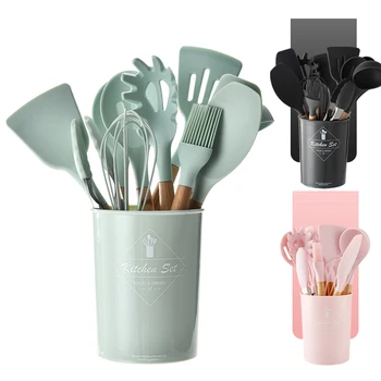Newest Silicone Cooking Set Silicone Kitchenware Cooking Utensils Set Wood Handle Non Stick Baking Tool Set Kitchen Tools Spoons
Newest Silicone Cooking Set Silicone Kitchenware Cooking Utensils Set Wood Handle Non Stick Baking Tool Set Kitchen Tools Spoons