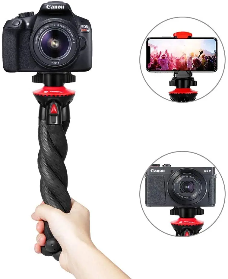 Fotopro Flexible Tripod, Tripod for Phone with Smartphone Mount,Tripod for Camera
Fotopro Flexible Tripod, Tripod for Phone with Smartphone Mount,Tripod for Camera